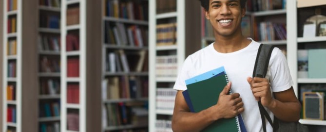 Eager Student Ready To Study In Library